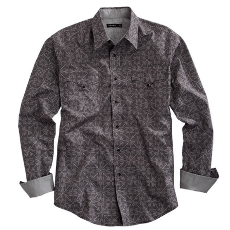 chinese dress ladies Tin Haul Men's Grey Arrow Points Print Long Sleeve Western Snap Shirt –  Russell's Western Wear, Inc