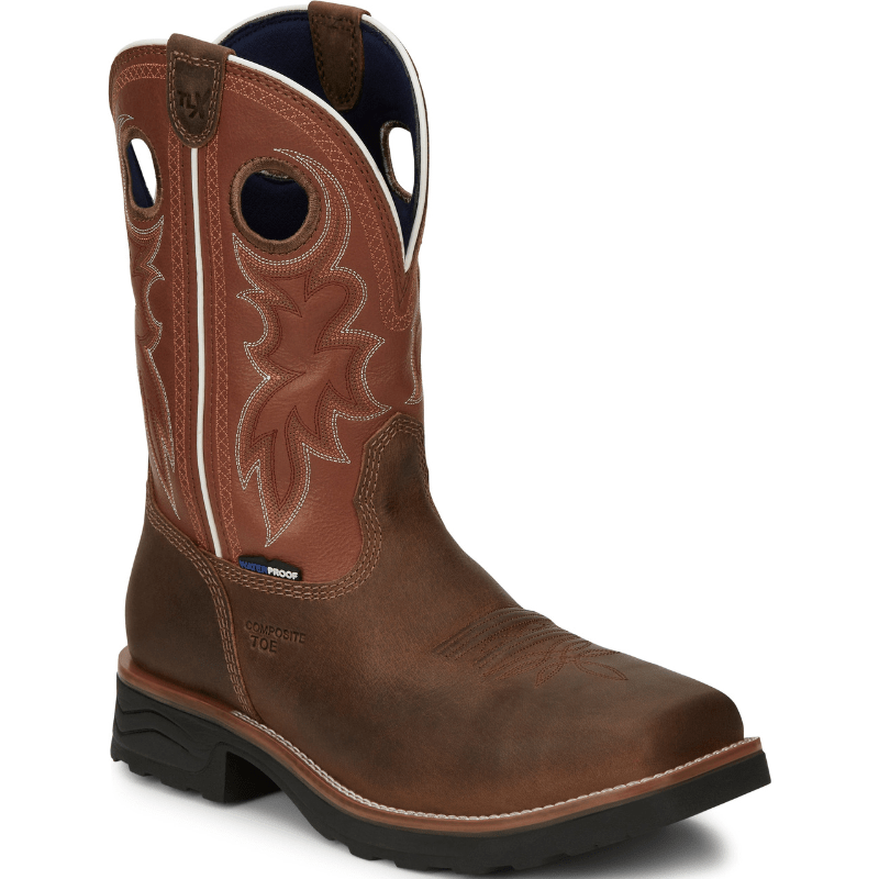 Tony Lama Men's Fireball Tan Waterproof Compote Toe Work Boots Tony Lama Men's Fireball Tan Waterproof Compote Toe Work Boots