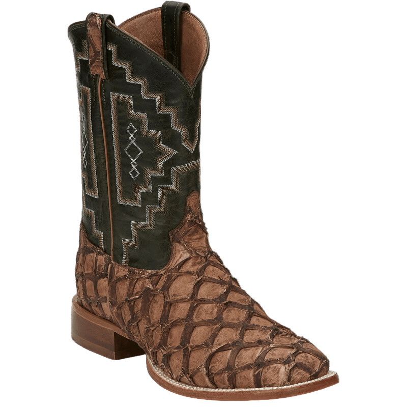 Tony Lama Men's Leviathan Pirarucu Chocolate Exotic Western Boots Tony Lama Men's Leviathan Pirarucu Chocolate Exotic Western Boots