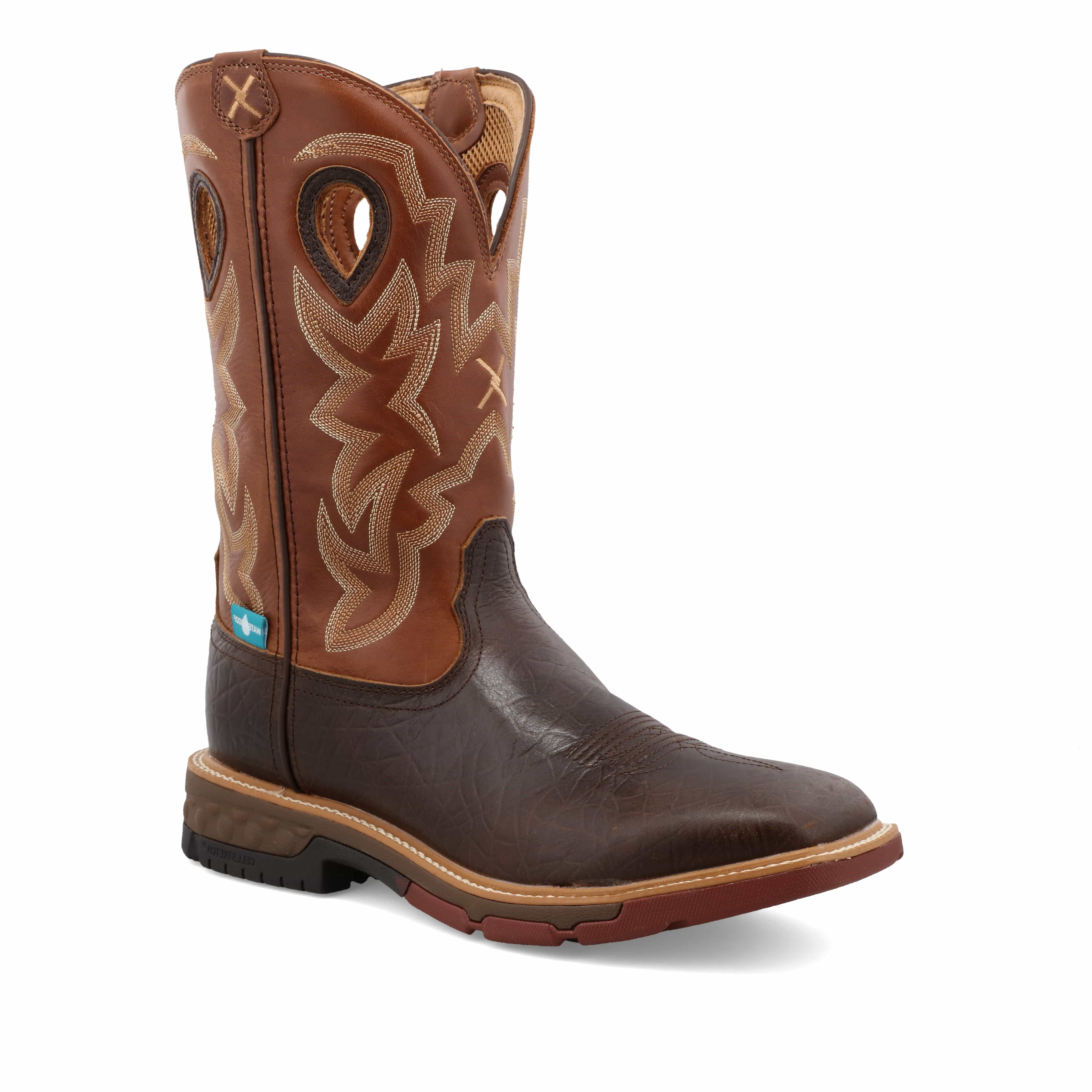 Twisted X Men's Smokey Chocolate Spice Waterproof Western Work