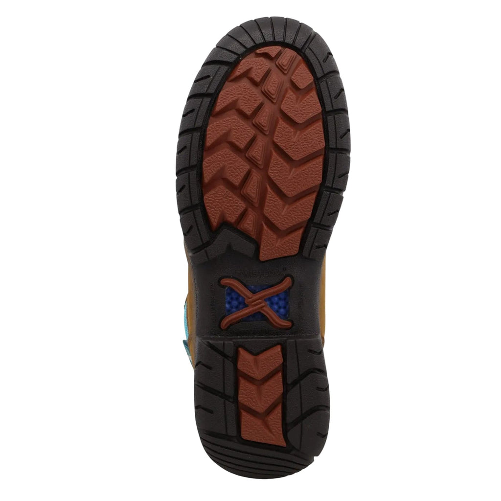 TWISTED X BOOTS Boots Twisted X Women's Oiled Saddle & Aruba Blue All Around Work Boot WAXW001