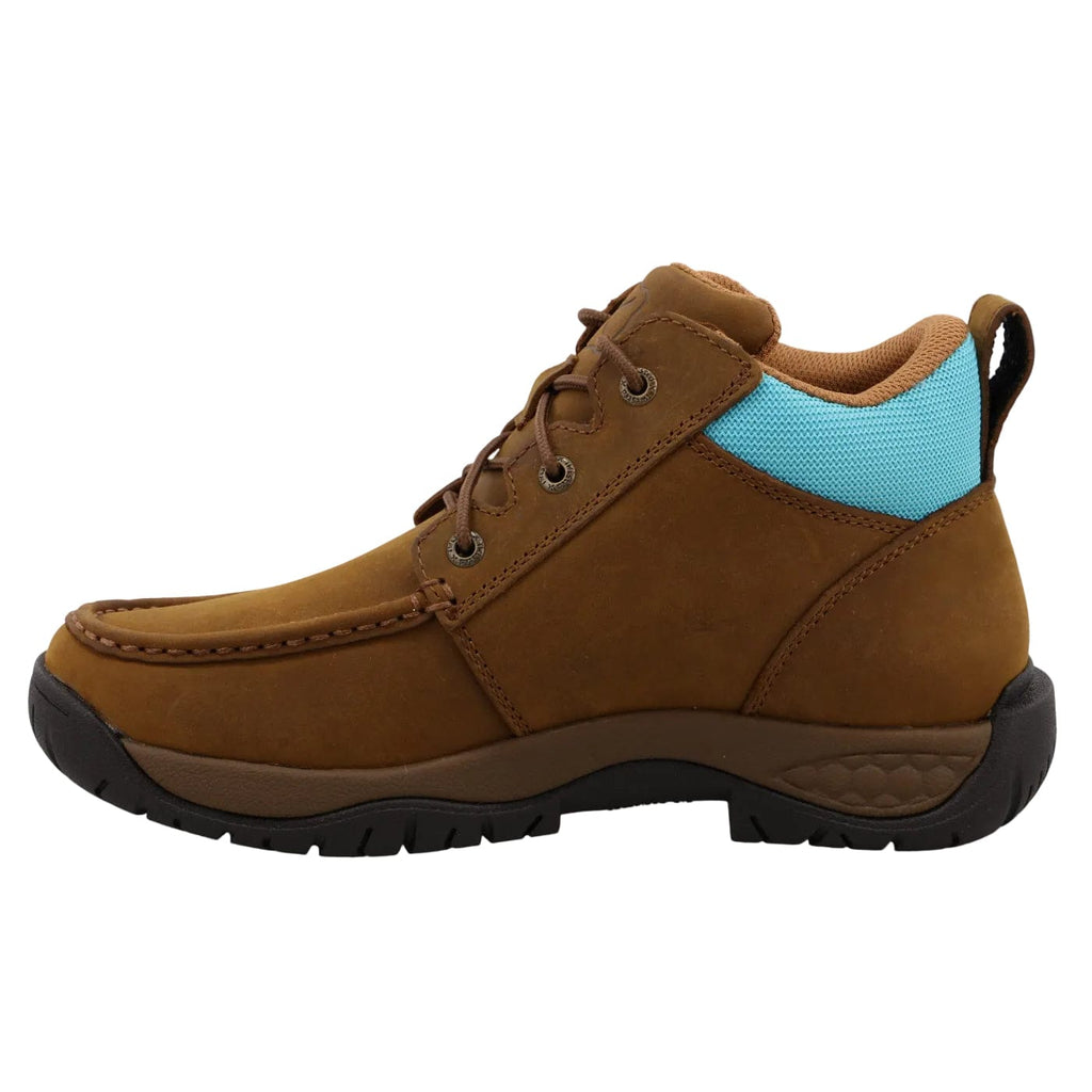 TWISTED X BOOTS Boots Twisted X Women's Oiled Saddle & Aruba Blue All Around Work Boot WAXW001
