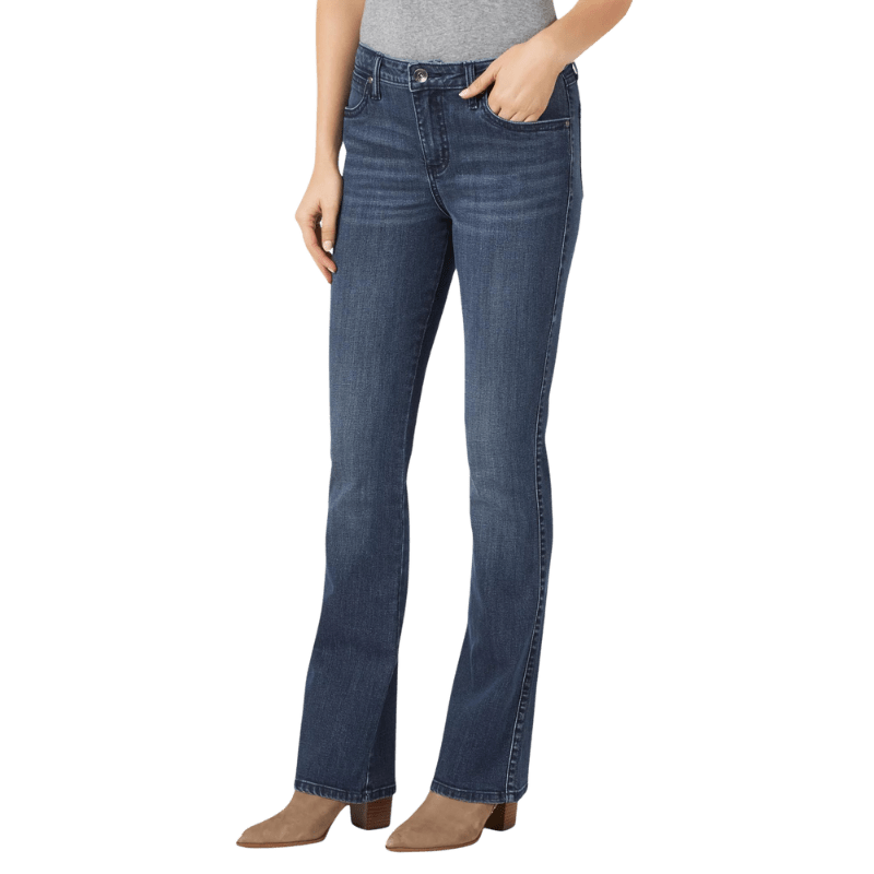 Wrangler Women's Aura Mid Rise Straight Leg Bootcut Jeans