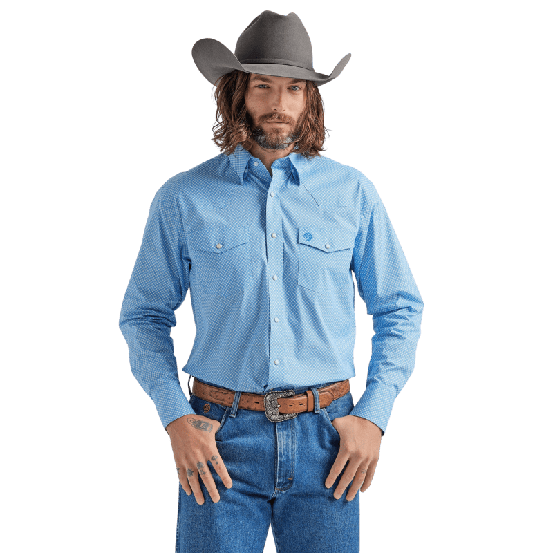 WRANGLER JEANS Shirts Wrangler Men's George Strait Troubadour Long Sleeve Western Snap Print Shirt 112324946