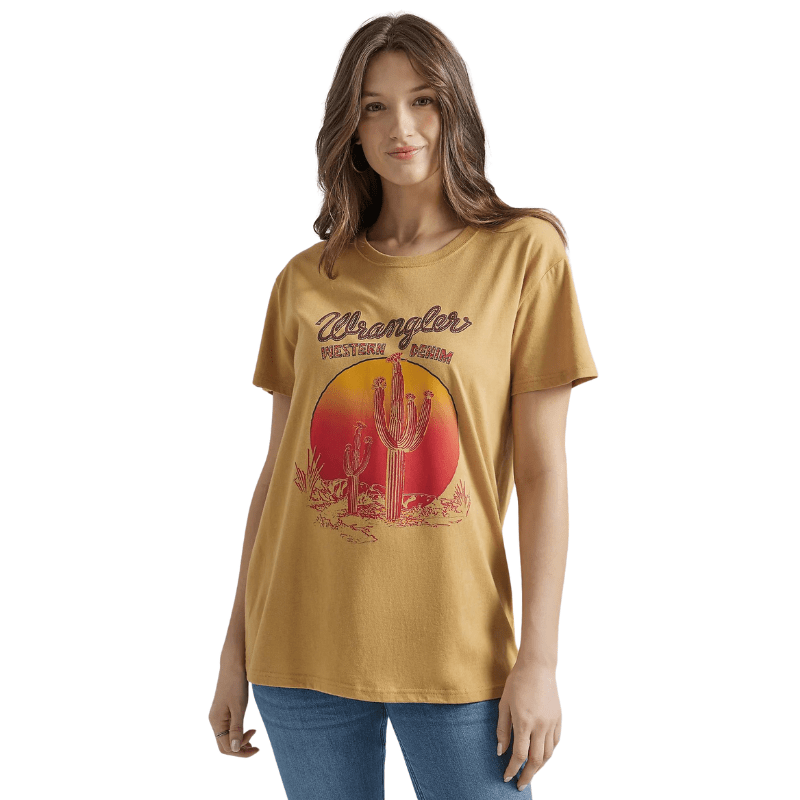 Wrangler Women's Pale Gold Short Sleeve Western Graphic T-Shirt