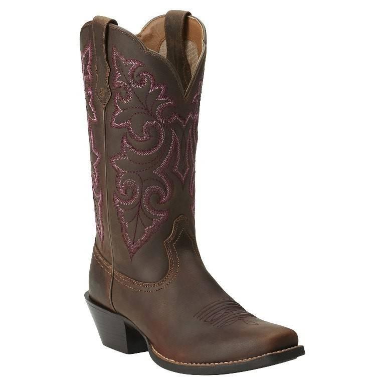 Ariat Women's Powder Brown Round Up Square Toe Western Cowgirl