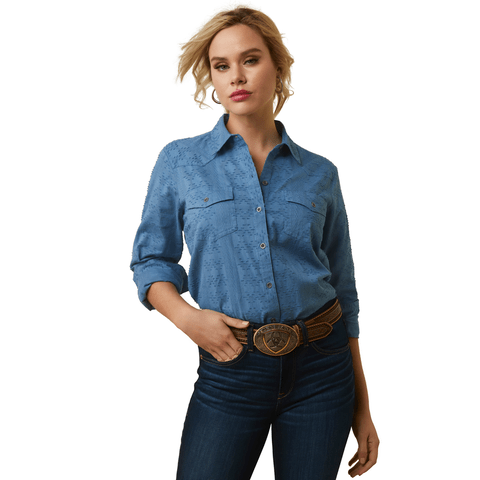 Ariat Ladies Sharing Shirt - Copen Blue - X-Large Ariat Ladies Sharing Shirt - Copen Blue - X-Large