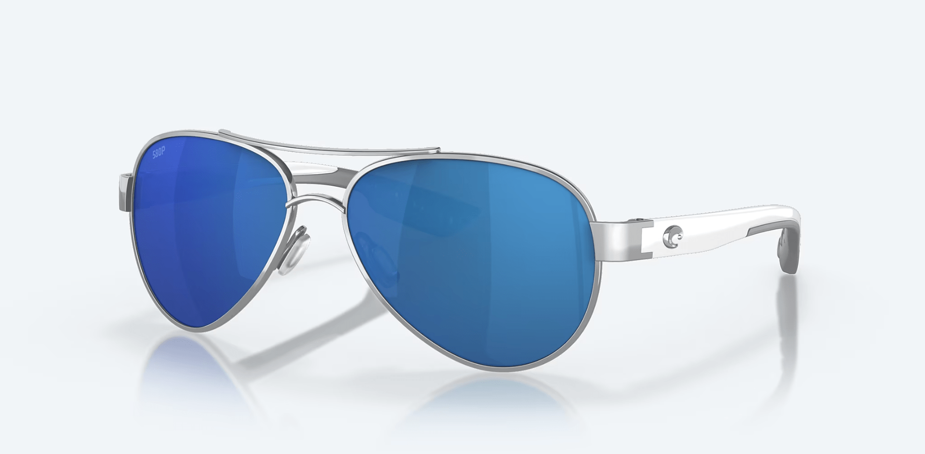 Costa Del Mar Loreto Palladium White Temples Frame/Blue Mirror