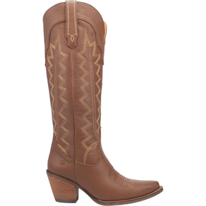 DINGO Boots Dingo Women's High Cotton Brown Leather Cowgirl Boots DI 936