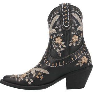 Dingo Boots Dingo Women's #Primrose Black Floral Ankle Western Booties DI 748