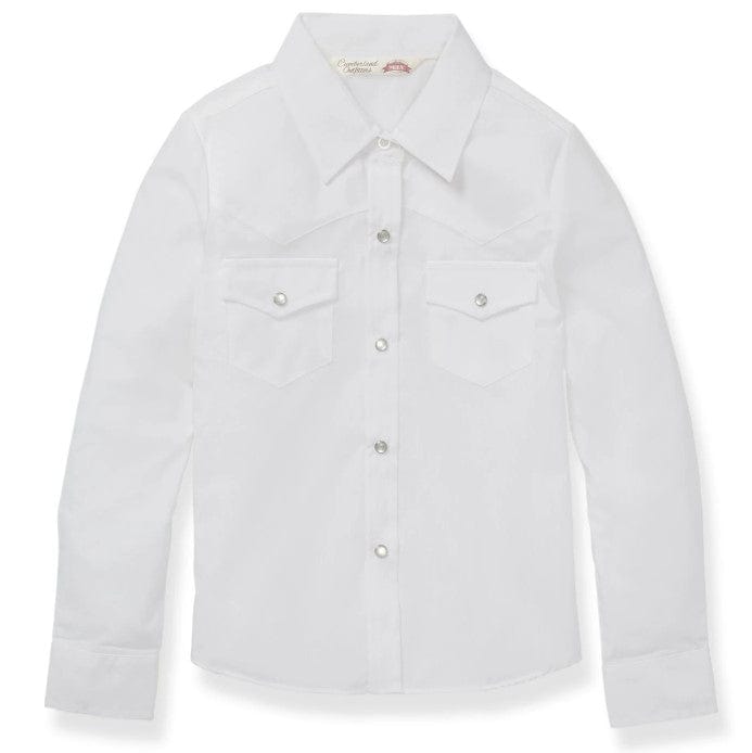 girls white dress shirt Roper Girls' L/S White Eyelet Western Button Shirt