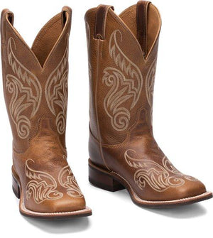 Justin Boots Boots Justin Women's Bent Rail Llano Distressed Tan Cowgirl Boots - BRL212