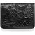 LEEGIN Wallet Silver Creek Men's Las Flores Tooled Black Leather Bi-Fold Wallet E80143
