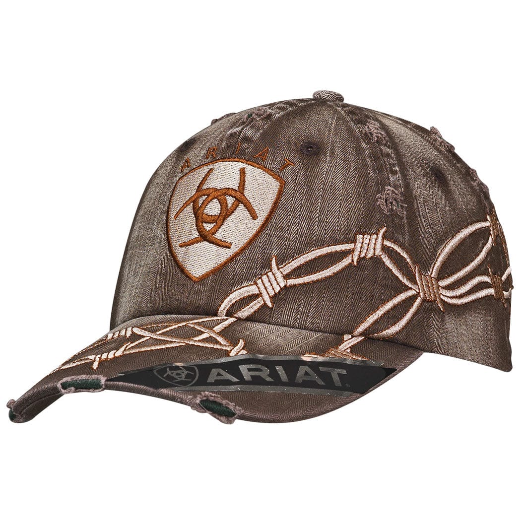 Ariat  new Brown Lace Cap with Logo Velcro Ariat Caps - Velcro Back - Brown w/ Cream Lace - Billy main image 3