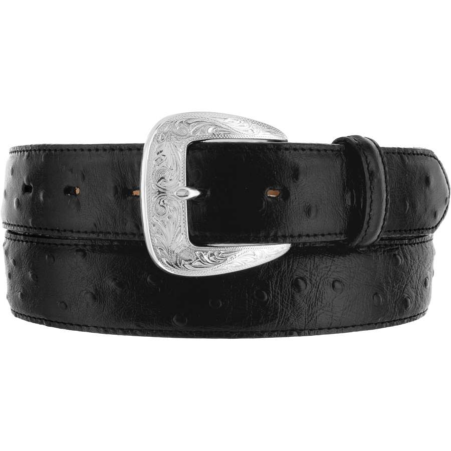 Tony Lama Men's Ostrich Print Dress Belt Black 36 Tony Lama Men's Ostrich Print Dress Belt Black 36