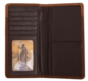 M&F WESTERN Wallet Leegin Aged Brown Leather Fenced in Checkbook Wallet - E80219