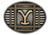 MONTANA SILVERSMITHS Buckle Montana Silversmiths Yellowstone Y Squared Up Oval Belt Buckle A912YEL