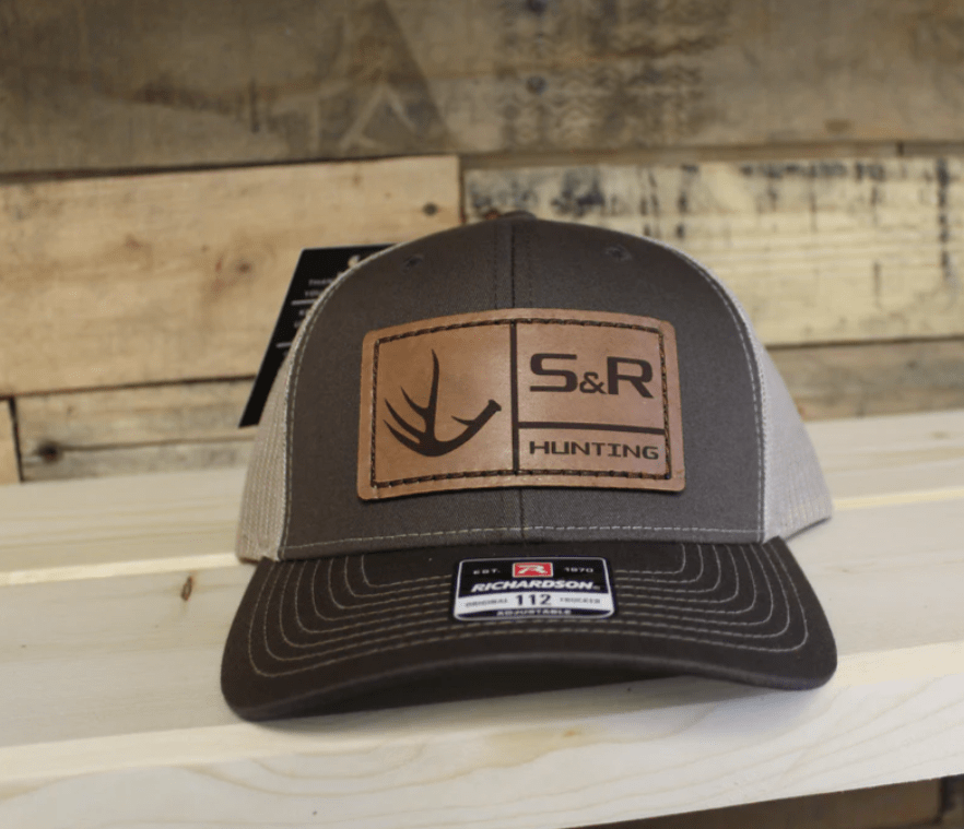 SHOOT & REEL, LLC Hats Shoot & Reel Men's Hunting Rectangle Patch Brown/Khaki Trucker Ball Cap