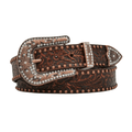 3D Designs Belts Angel Ranch Women's Dark Brown Floral Embossed Western Belt DA1034