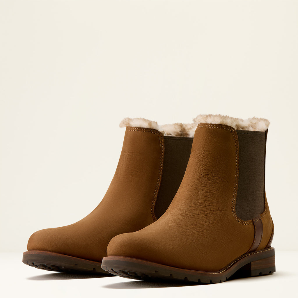 Ariat Women's Amber Brown Wexford Sherpa Waterproof Chelsea Boot 10063876
