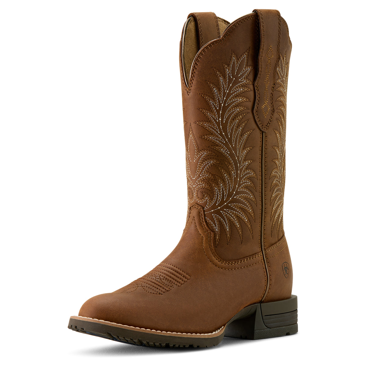 Ariat Women's Frontier Brown Hybrid Ranchward Square Toe Western Boot 10063901