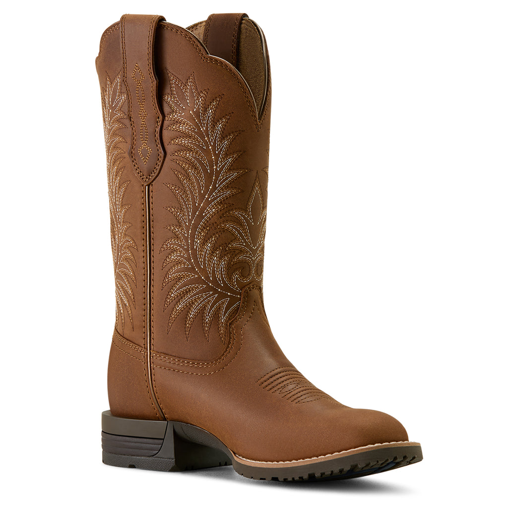 Ariat Women's Frontier Brown Hybrid Ranchward Square Toe Western Boot 10063901