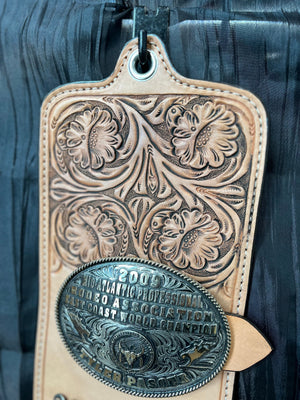Alamo Saddlery Purse Golden antique AA floral tooled buckle holder