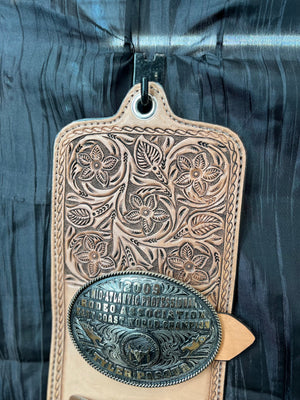 Alamo Saddlery Purse Golden antique floral tooled buckle holder