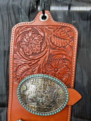 Alamo Saddlery Purse Toast Wild Rose buckle holder