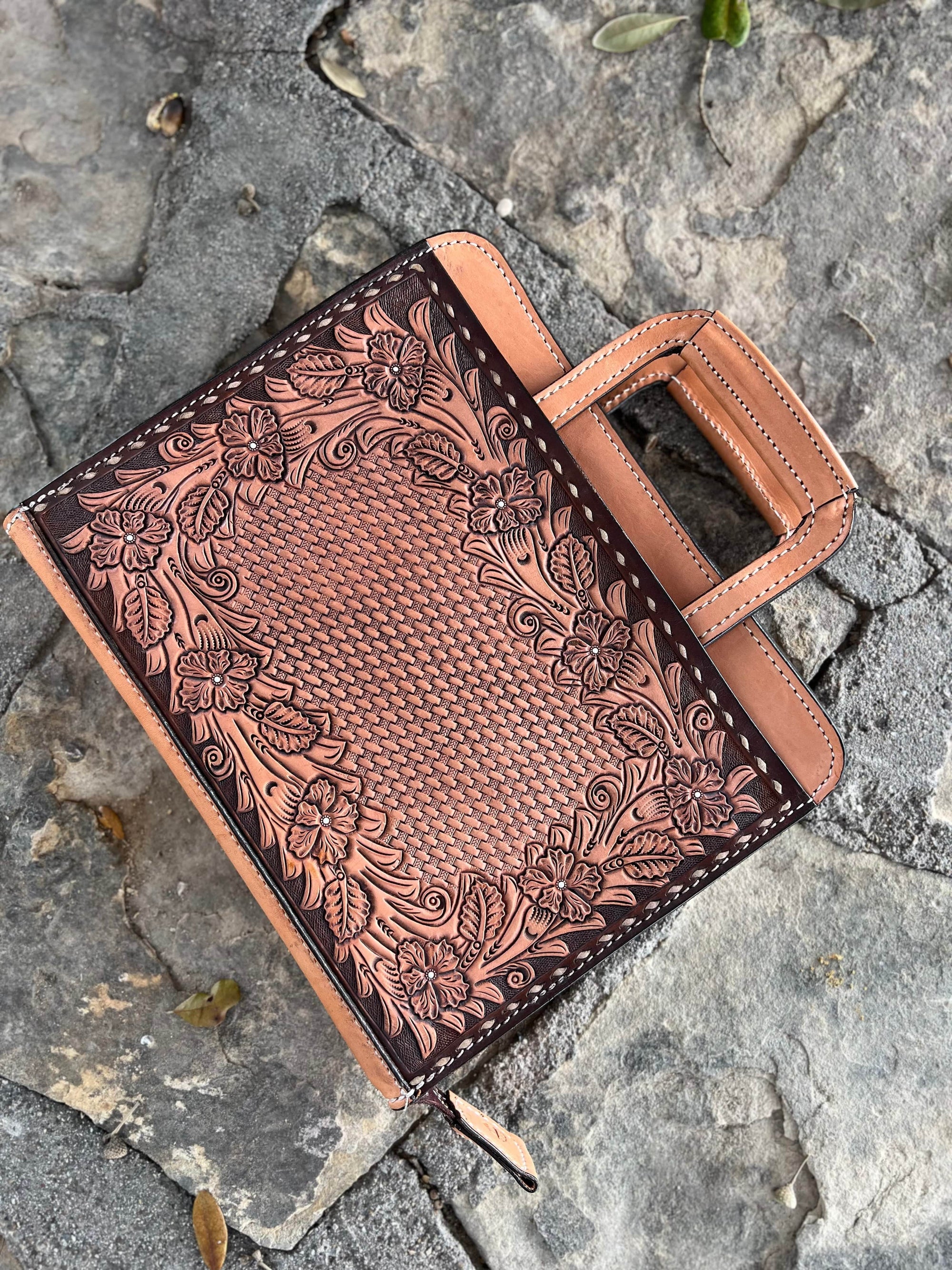 Alamo Saddlery Travel #2 Cowboy Briefcase Cinnamon