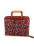 Alamo Saddlery Travel Cowboy Briefcase toast and golden leather floral tooling with background paint