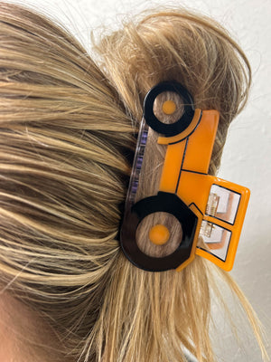 American Farm Company Claw Clip Orange Tractor Hair Clip