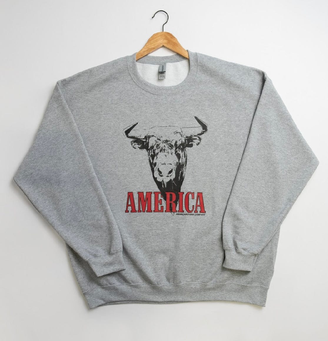 American Farm Company Crewnecks 'American Bull' Grey Crewneck