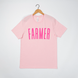 American Farm Company Shirts 'FARMER' Pink Tee