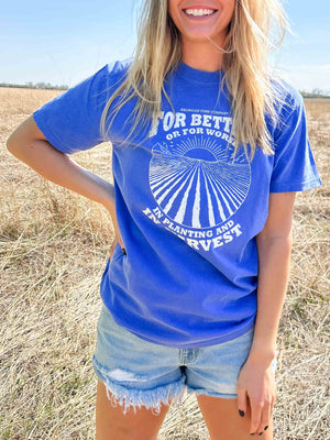 American Farm Company Shirts 'For Better or Worse' Blue Tee