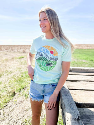 American Farm Company Shirts 'Good Vibes Tractor Rides' Mint Tee