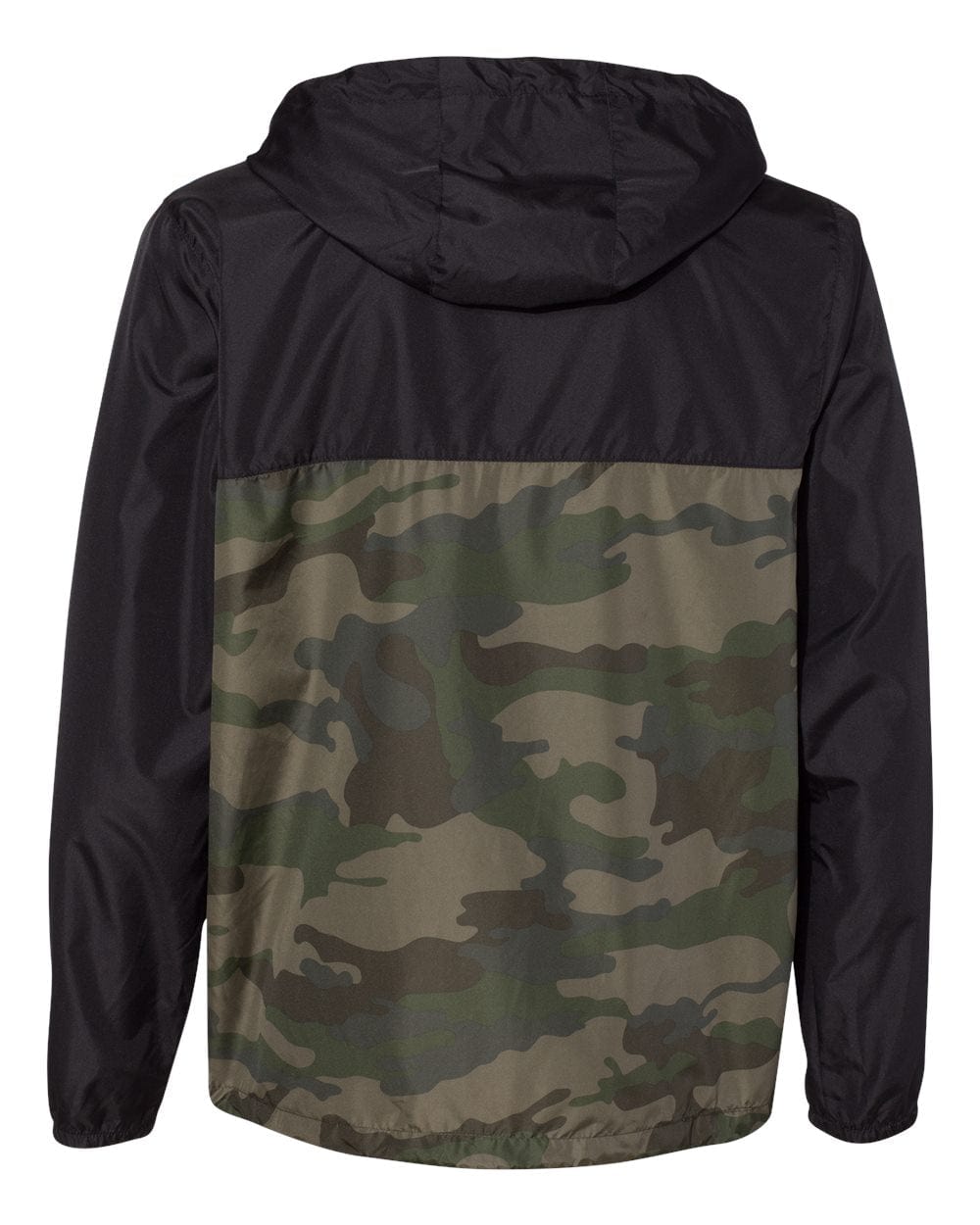 American Flyway Waterfowl AF Waterfowl Camo and Black Lightweight Full Zip Pullover Windbreaker Jacket - Water Resistant
