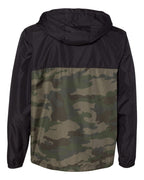 American Flyway Waterfowl AF Waterfowl Camo and Black Lightweight Full Zip Pullover Windbreaker Jacket - Water Resistant