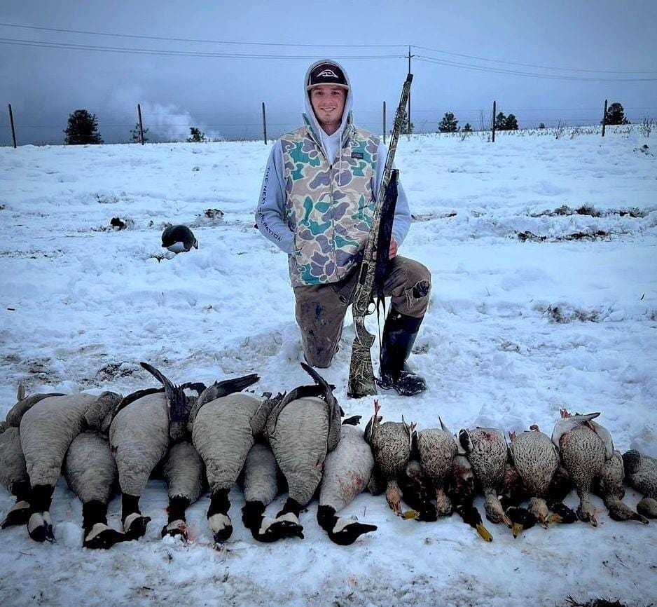 American Flyway Waterfowl AF Waterfowl Old School Green & Brown Camo Puffer Vest