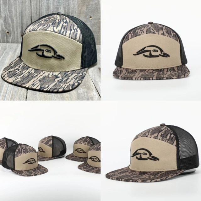 American Flyway Waterfowl Hats 7 Panel Hardwoods AFW Style w- 3 D Puff and Black Mesh