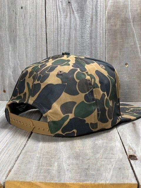 American Flyway Waterfowl Hats 7 Panel Old School Solid Wax Cap w- Leather Patch