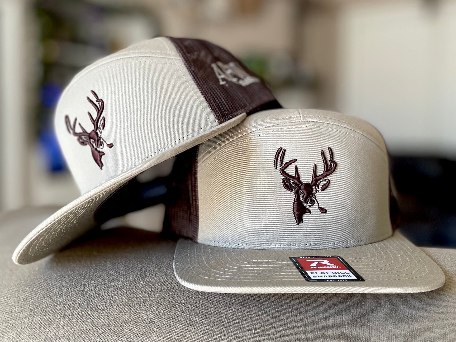 Panel Trucker Khaki Coffee 3D Puff Buck Logo – Russell's