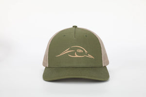 American Flyway Waterfowl Hats Army Olive - Khaki Mesh Back Five Panel