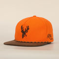 American Flyway Waterfowl Hats BLAZE ORANGE AND BROWN RIPSTOP PUFF DEER ROPE HAT