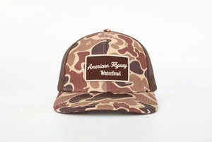 American Flyway Waterfowl Hats Brown Old School AFW Style w- Brown Patch and Brown Mesh