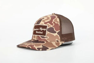 American Flyway Waterfowl Hats Brown Old School AFW Style w- Brown Patch and Brown Mesh