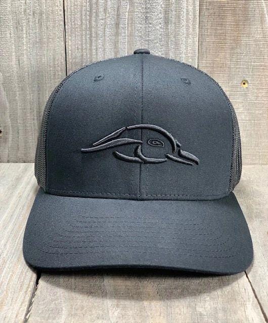American Flyway Waterfowl Hats "The Ghost" Black with Black 3D Logo and Black Mesh