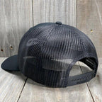 American Flyway Waterfowl Hats "The Ghost" Black with Black 3D Logo and Black Mesh
