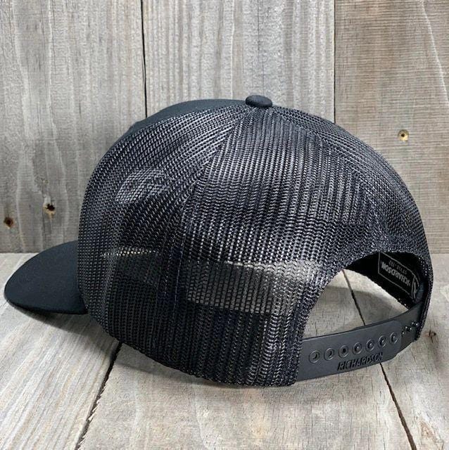 American Flyway Waterfowl Hats "The Ghost" Black with Black 3D Logo and Black Mesh