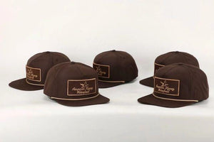 American Flyway Waterfowl Hats Throwback Vintage Rope Hat Brown with Patch and Tan Rope